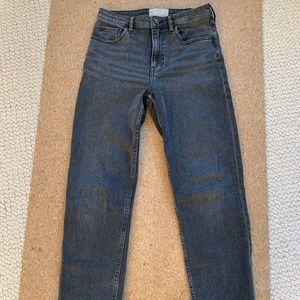 EUC Everlane High Rise Straight Jean Washed Black 27 Ankle